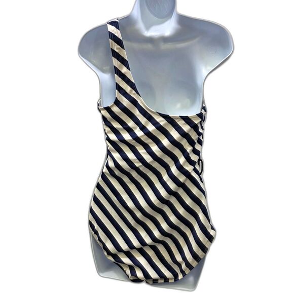 Sun & Sea Nautical Chic One-Shoulder Swimsuit - Size 14 - Picture 8 of 13
